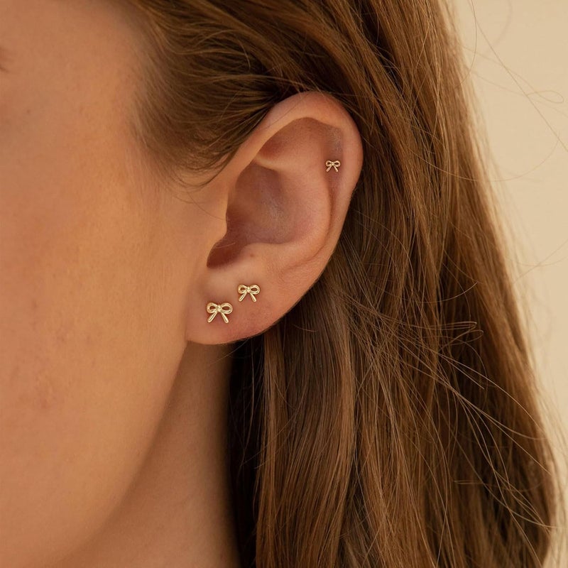 VRIUA 20G Tiny Flat Back Earrings for Women - 14K Gold/Silver Plated Small Flat Back Stud Earrings Hypoallergenic Cartilage Helix Piercing Jewelry - Image 1